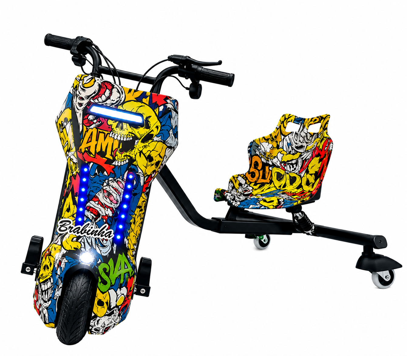 Triciclo Elétrico Drift 350w Bluetooth 3 Velocidades Único com Amortecedor