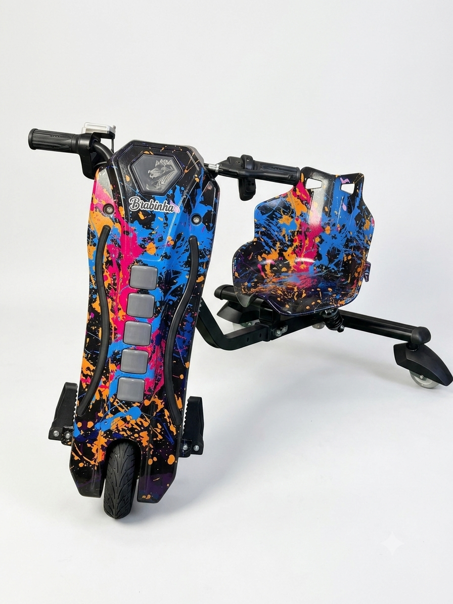Triciclo Elétrico Drift 350w Bluetooth 3 Velocidades Único com Amortecedor