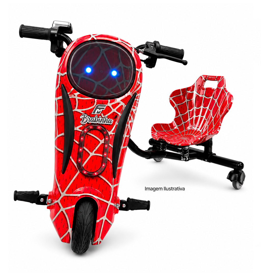 Triciclo Elétrico Drift 350w Bluetooth 3 Velocidades Único com Amortecedor