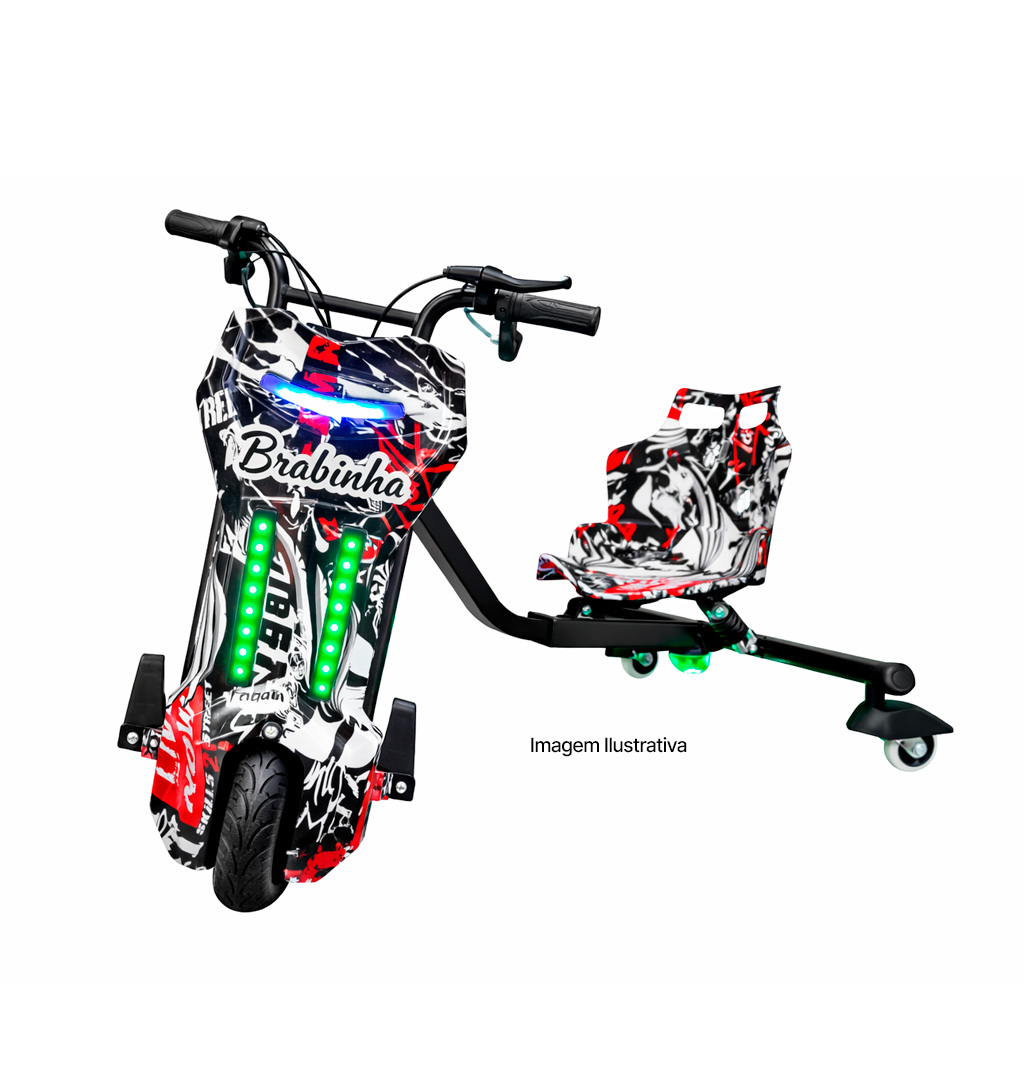 Triciclo Elétrico Drift 350w Bluetooth 3 Velocidades Único com Amortecedor