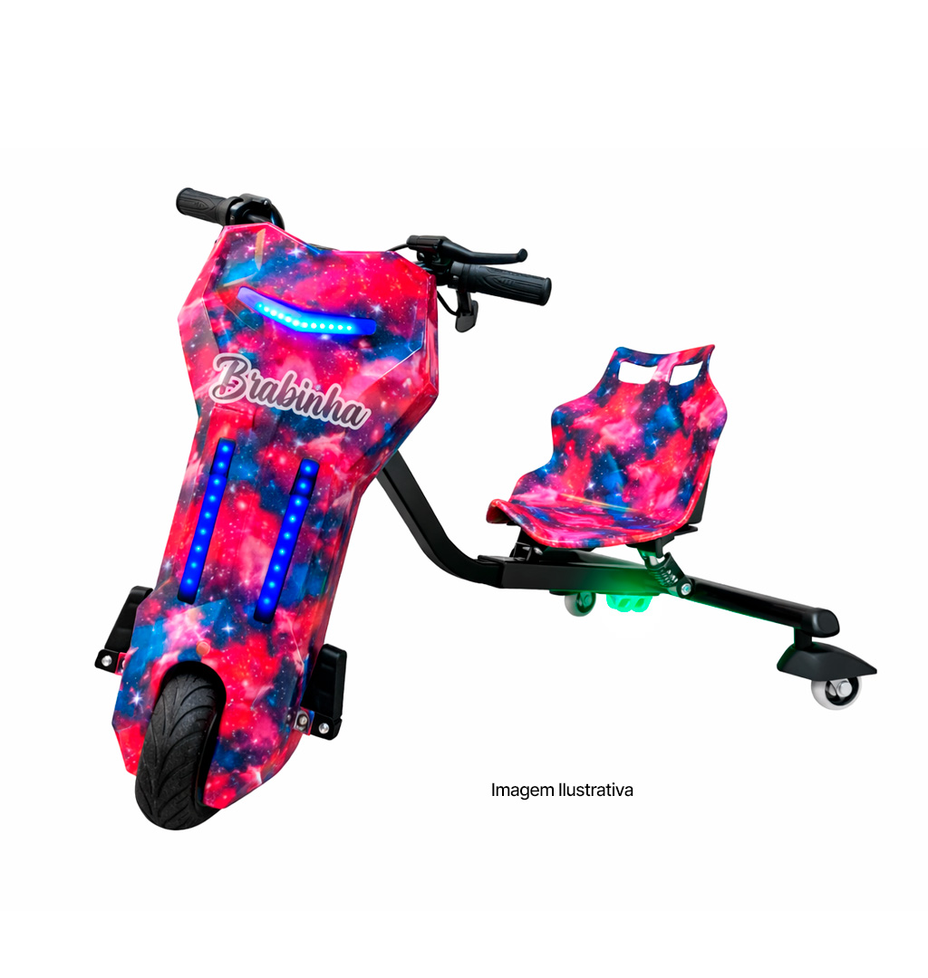 Triciclo Elétrico Drift 350w Bluetooth 3 Velocidades Único com Amortecedor