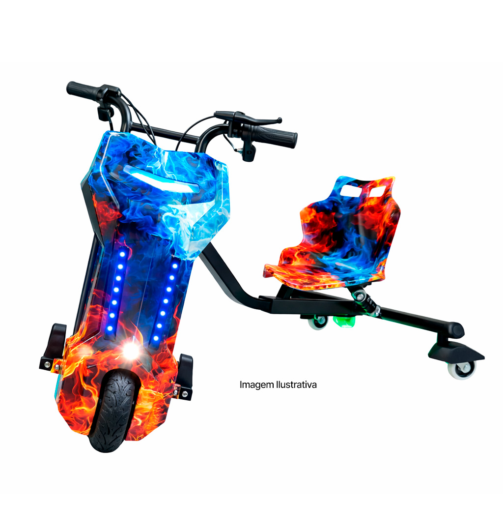 Triciclo Elétrico Drift 350w Bluetooth 3 Velocidades Único com Amortecedor 350W