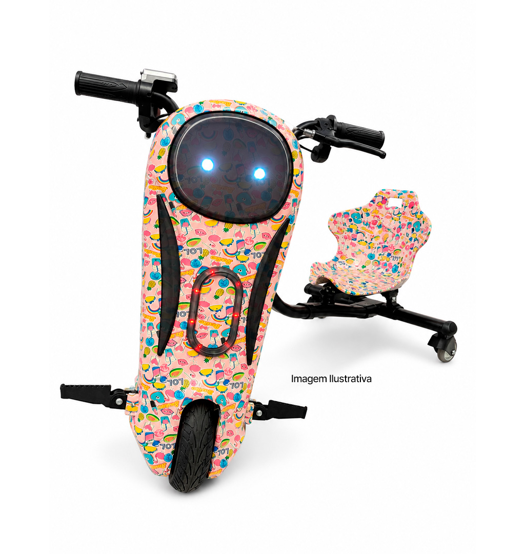 Triciclo Elétrico Drift 350w Bluetooth 3 Velocidades Único com Amortecedor