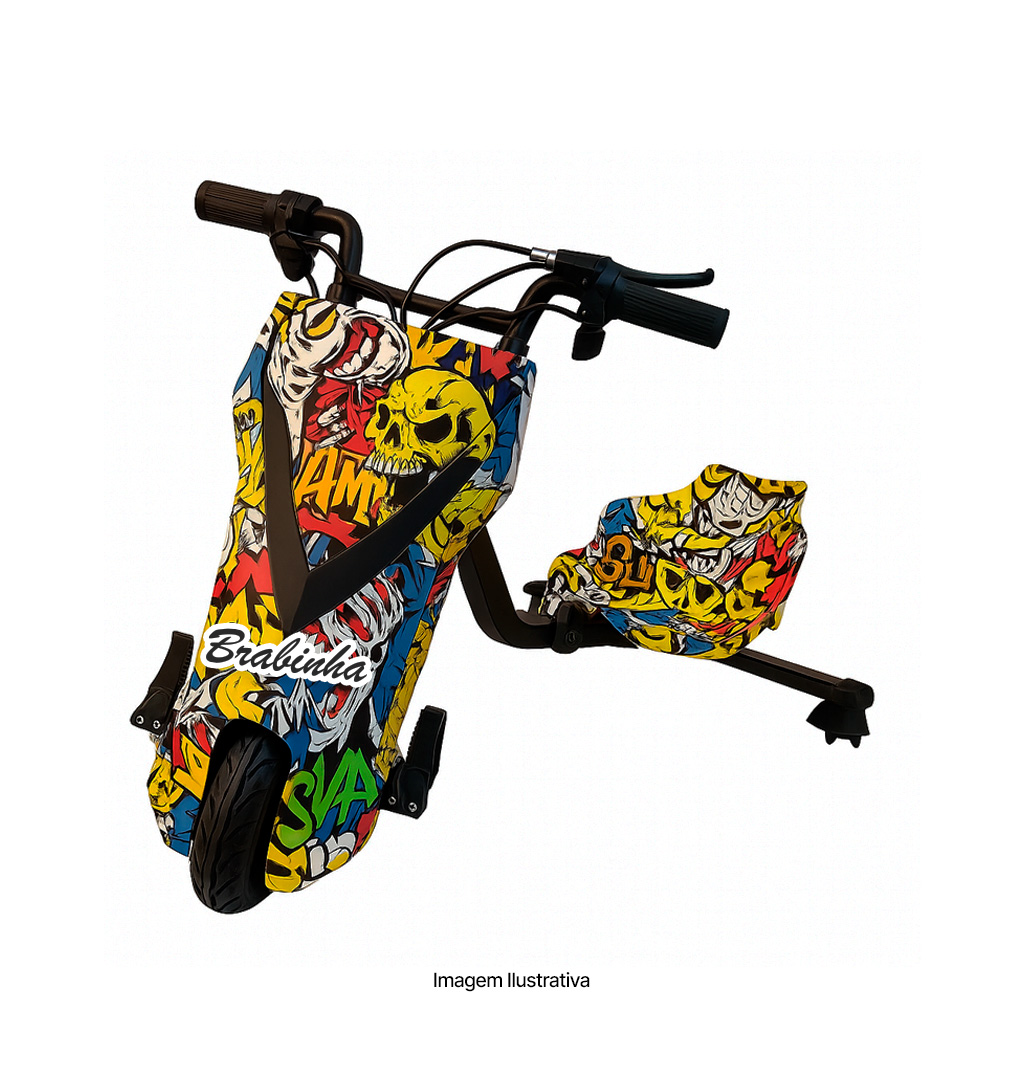 Triciclo Elétrico Drift 350w Bluetooth 3 Velocidades Único com Amortecedor