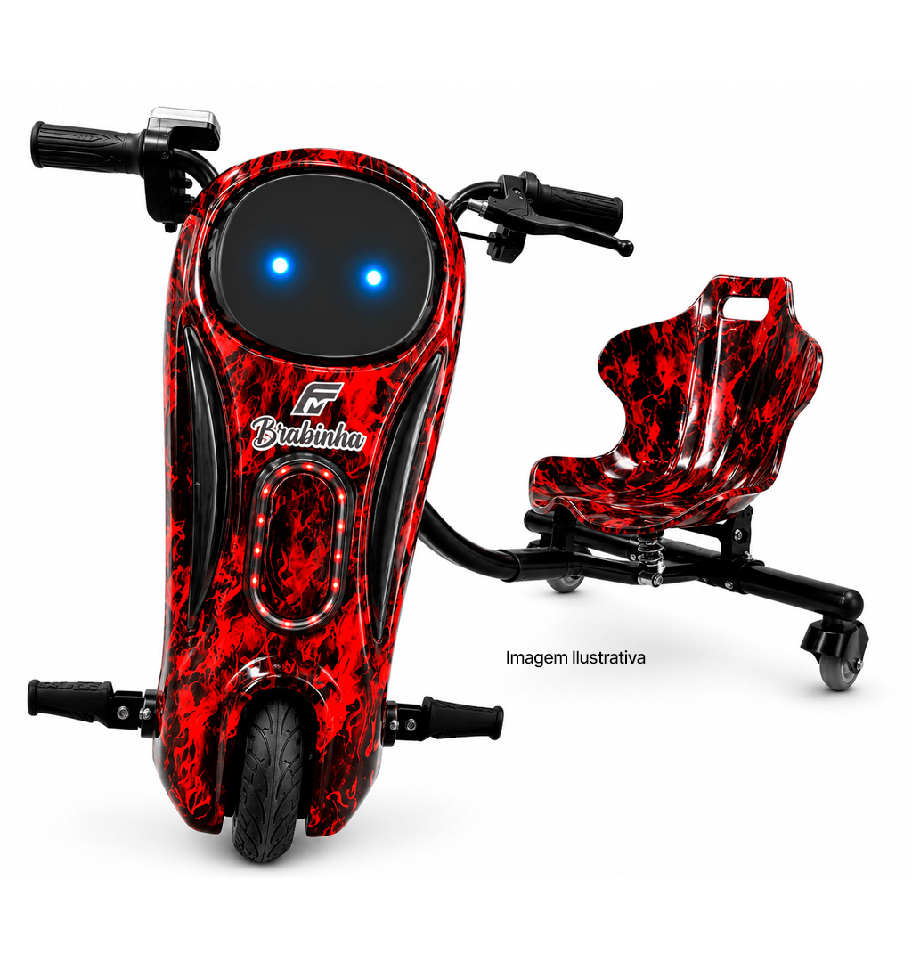 Triciclo Elétrico Drift 350w Bluetooth 3 Velocidades Único com Amortecedor